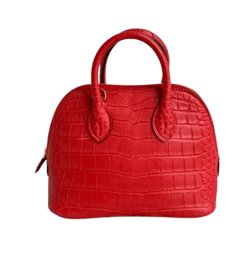 Hermes Bolide Mini in Geranium Alligator
