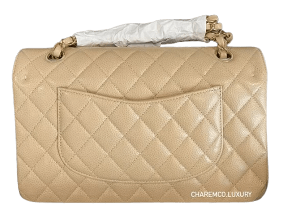 Chanel Classic Medium Beige Clair Caviar GHW Flap Bag